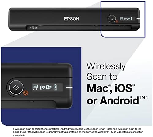 Epson Workforce ES-60W Wireless Compact Mobile Document Scanner - Image 4