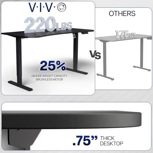 VIVO Black Carbon Fiber 63 x 32 in Standing Desk, DESK-KIT-1G1R - Image 5