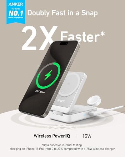 Anker MagGo 3-in-1 MagSafe-Compatible Qi2 15W Foldable Charging Station - Image 2