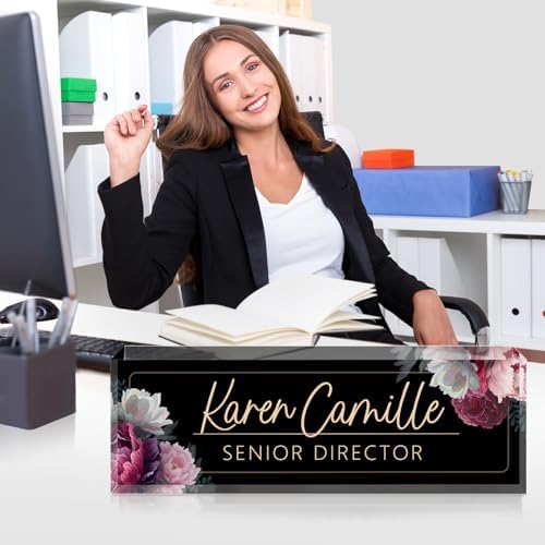 Custom Office Name Plate for Desk - Name Plate Personalized Gifts for Coworkers, Boss, Teacher, Social Worker - Acrylic Office Desk Decor for Women Men - Employee Appreciation Gifts (black) - Image 5