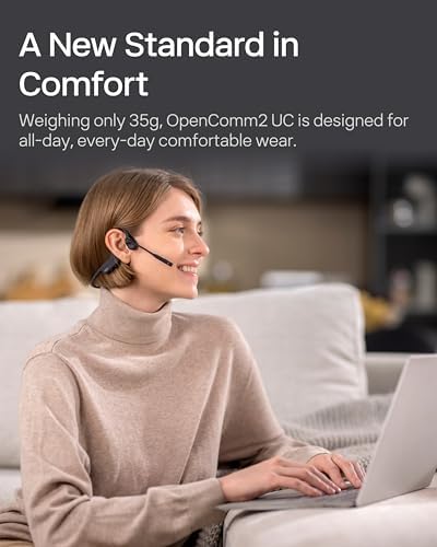SHOKZ OpenComm2 UC Open-Ear Headset, USB-C Dongle, Noise-Canceling Mic - Image 2