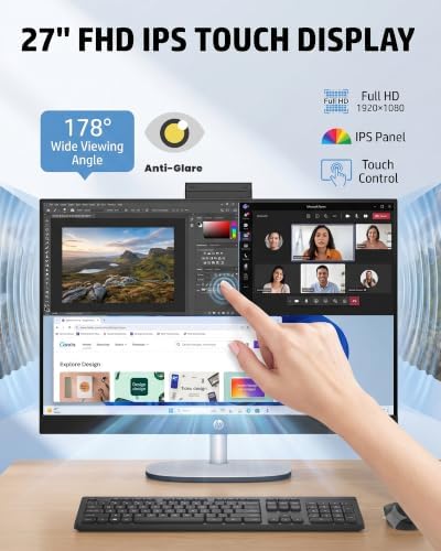 HP 27" All in One Desktop Computer Touchscreen Copilot PC 64GB DDR5 1TB SSD - Image 2