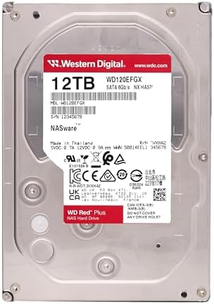 Western Digital 12TB WD Red Plus NAS Internal Hard Drive HDD - 7200 RPM, SATA 6 GB/s, CMR, 512 MB Cache, 3.5" - WD120EFGX - Image 2