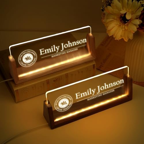 Custom Name Plate for Desk, Personalized Light Up Acrylic Desk Name Plate, Personalized Office Gifts for Boss Coworkers Teacher, Employee Appreciation GIfts, Office Decor for Women Men - Image 5