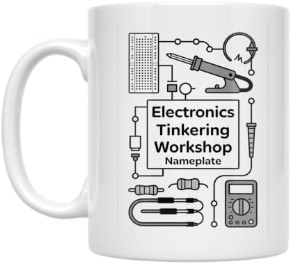 Electronics Tinkering Workshop Mug - Nameplate Design - 11 oz Ceramic by Unknown
