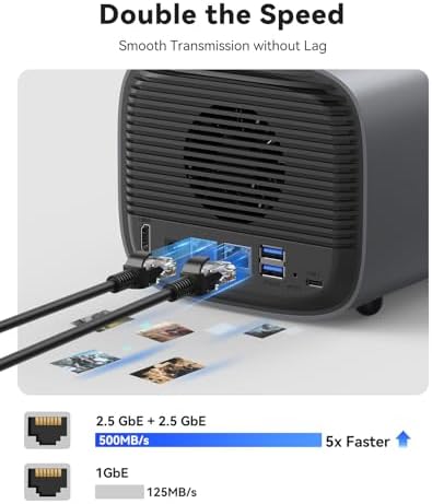ORICO Network Attached Storage, Link Sharing & Remote Access, AI Albums & 4K Media Library, HDD Slot * 2, M.2 NVMe SSD Slot * 2, 2.5 GbE * 2, MetaBox NAS Storage, HS200-2 Bay (Diskless) - Image 2