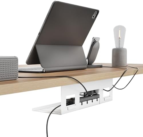 PEGZONE Under Desk Cable Management Tray, 15.7'' Screw-Mount Steel Rack by Pegzone