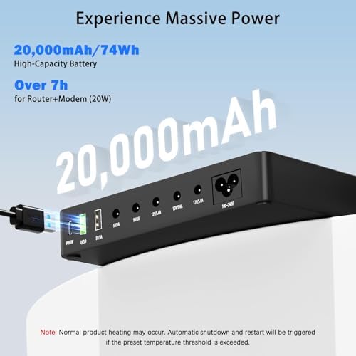 Wbacon 14 PCS Mini UPS 20000mAh Battery Backup & Surge Protector - Image 2