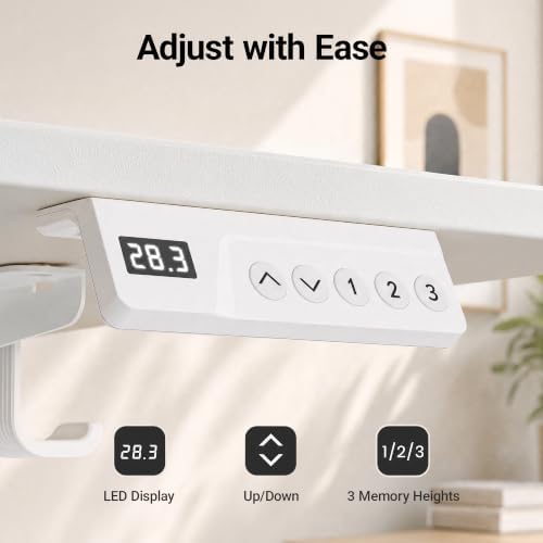 Claiks 40 x 24 Inch White Electric Standing Desk - Image 6