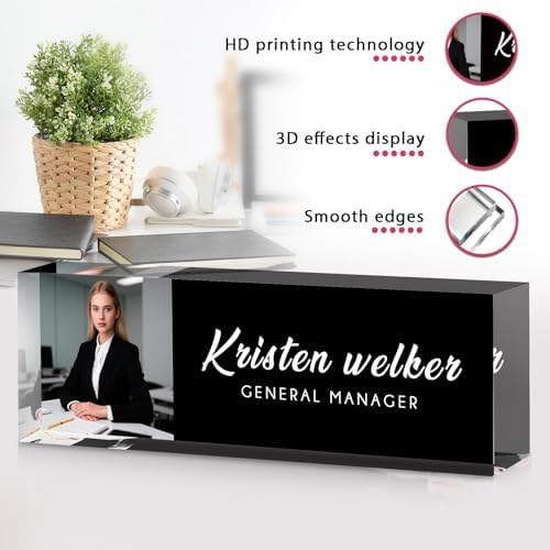 Custom Office Name Plate for Desk - Desk Name Plate Personalized Gifts for Coworkers, Boss, Employees, Teacher, Nurse - Office Desk Decor for Women Men - Employee Appreciation Gifts (Black-A) - Image 5