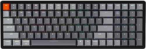 Keychron K4 Bluetooth Wireless Mechanical Keyboard RGB LED Backlit, Hot-swappable Compact 100 Keys USB Wired Computer Gaming Keyboard Aluminum Frame for Mac Windows, Gateron Blue Switch by Keychron
