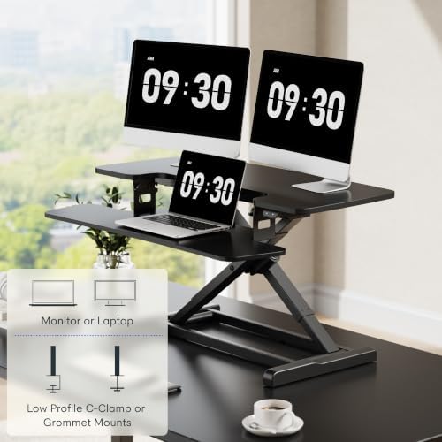 FLEXISPOT 36" Electric Standing Desk Converter, Black - Image 7