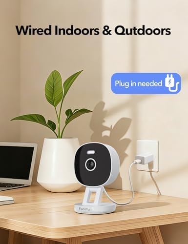 2K Wired Security Camera, Indoor/Outdoor for Home, Pet, Baby, Nanny, IP65 Waterproof Color Night Vision, White Light & Siren, Recording, Motion Detection, Works with Alexa, Plug in, White-2P - Image 2