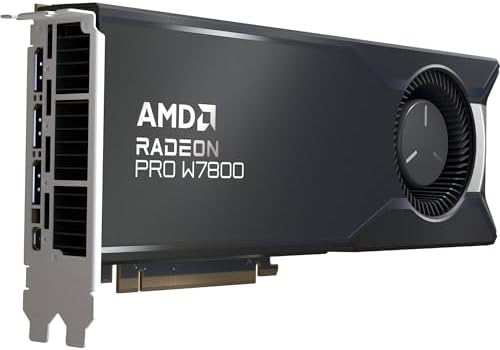 AMD Radeon™ Pro W7800, Professional Graphics Card, Workstation, AI, 3D Rendering, 32GB GDDR6, DisplaPort™ 2.1, AV1, 45 TFLOPS, 70 CUS, 260W TDP, 8K by Unknown