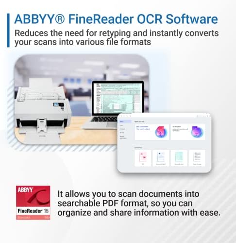 Visioneer Patriot PD45 Scanner, USB Duplex Office Document Scanner for PC, 50 PPM, Sheetfed 100 Page Automatic Document Feeder (ADF), White - Image 4