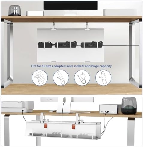 Zilink Under Desk Management Tray Desk Cable Organizer 30 inch, White - Image 3