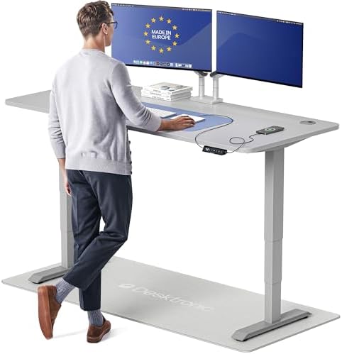 Desktronic HomePro Standing Desk 72x30 — Made in Europe, Ergonomic Sit Stand Home Office Desk, Electric Height Adjustable, Dual Motor, USB & USB-C Charging, Wobble-Free, Touchscreen, 3 Memory Presets by Desktronic