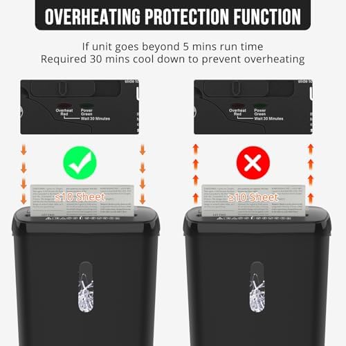 Suntiko 10-Sheet Strip Cut Paper Shredder Black - Image 6
