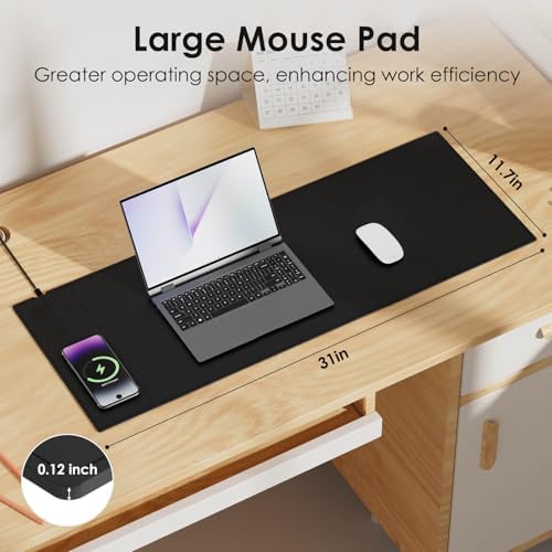 Wireless Charging Mouse Pad, 15W Fast Charge, 31"x11.7" (Left) - Image 2