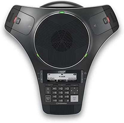 VTech VCS712 ErisStation DECT 6.0 Wireless Conference Phone with 2 Wireless Mics, Full-Duplex Speakerphone, Orbitlink Technology, 150ft Range, Black by VTech