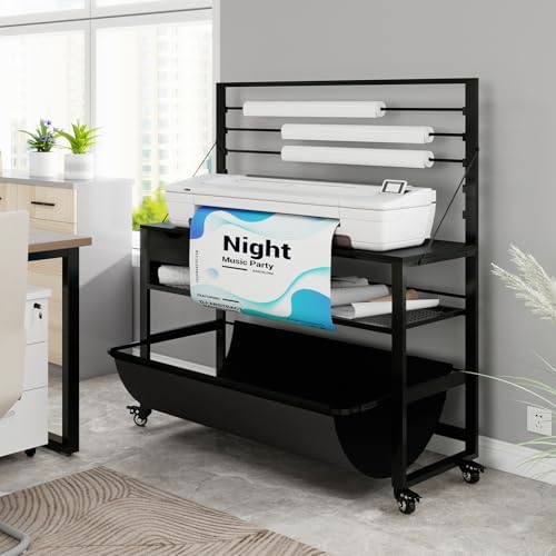 Natwind Wide Format Printer Stand, Plotter Workbench Table,Black - Image 3