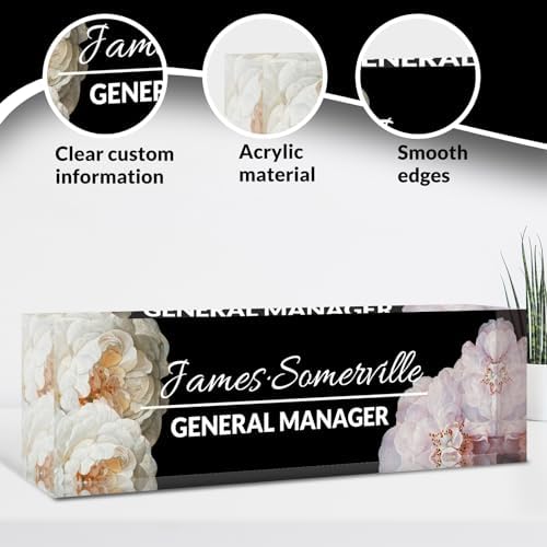 Desk Name Plate Personalized, Custom Name Plate for Desk, Acrylic Desktop Accessories, Office Gift & Decor for Women Men, Teacher Nurse Boss Employee Appreciation Gifts - Image 3