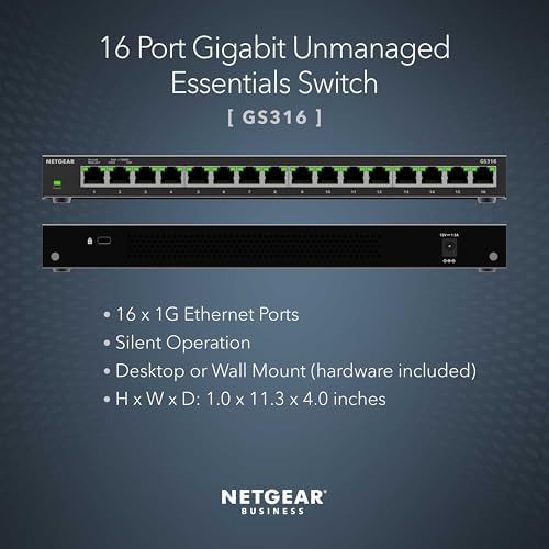 NETGEAR 16-Port Gigabit Ethernet Unmanaged Network Switch (GS316v3) - Image 2