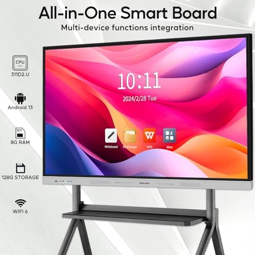 Smart Board | 75" Interactive Whiteboard | 4K UHD | Android 14 | 8+128GB | Digital Whiteboard, Electronic White Board for Classroom Home Office | Wall Mount Included - Image 3