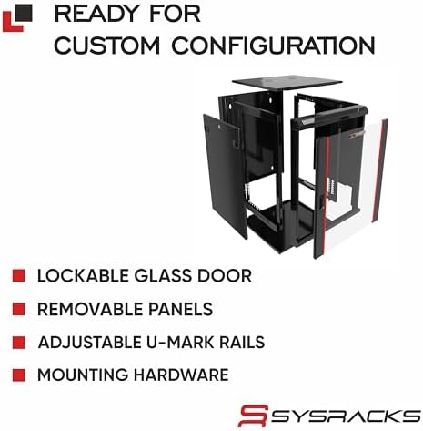 9U Wall Mount Home Lab Server Rack – 19" Locking Network Cabinet, 18" Deep Empty Rack Enclosure for Routers, NAS, Switches and Home Network Equipment - Image 4