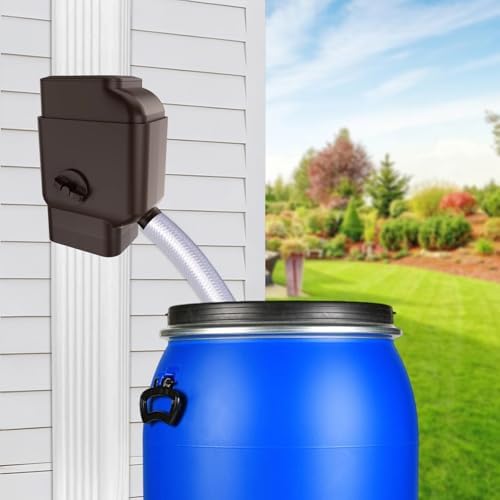 Prestantious Downspout Diverter with Adjustable Valve for Downspout,Brown - Image 2