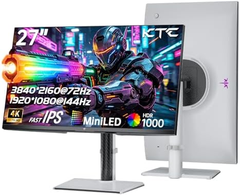KTC 27 Inch 4K QD-Mini LED White Gaming Monitor Dual Mode M27U6 by KTC