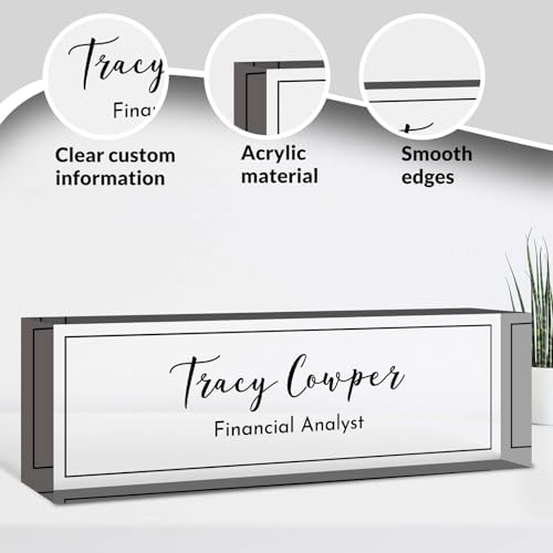 Desk Name Plate Personalized, Custom Name Plate for Desk, Acrylic Desktop Accessories, Office Gift & Decor for Women Men, Teacher Nurse Boss Employee Appreciation Gifts - Image 3