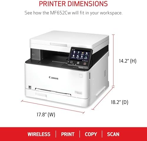 Canon Color imageCLASS MF652Cw - Wireless Laser Printer, Multifunction with Scanner, Copier, Mobile Ready, 3 Year Limited Warranty, 22 PPM Color, White - Image 3