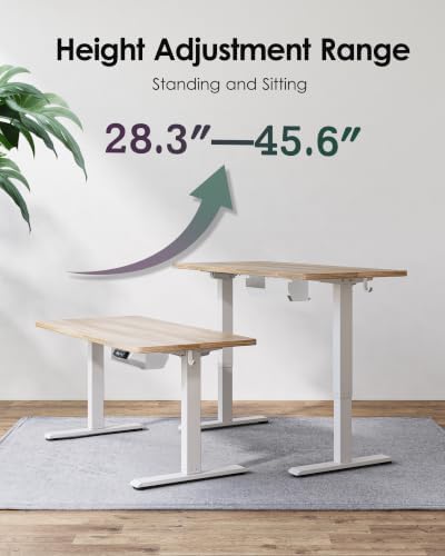 TIQLAB Standing Desk with Cable Management Tray, 47.2'' x 23.6'', Maple - Image 4