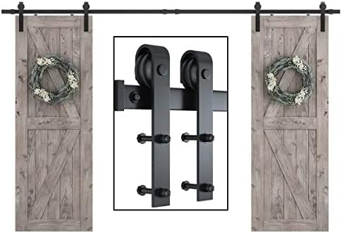 SMARTSTANDARD 11 FT Double Barn Door Hardware Kit, Fit 30-33" W Doorpanel by SMARTSTANDARD