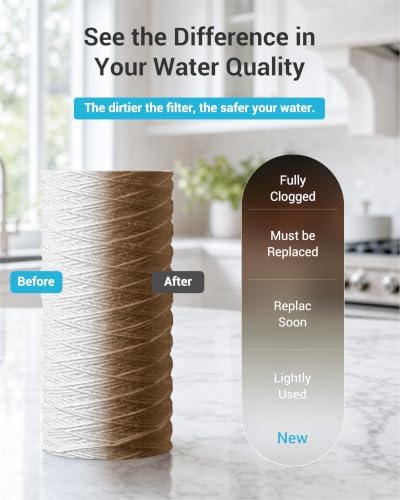 AQUA CREST 10 × 4.5 Whole House String Wound Sediment Filter for Well Water - Image 4
