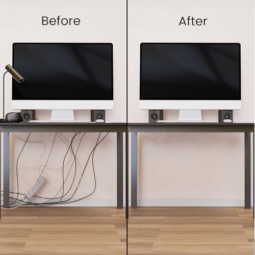 EVEO Under Desk Cable Management Kit (6 Units)-Cable Management Cord Cover, Organizer Tray-96''JChannel 6X16 -Grey - Image 4