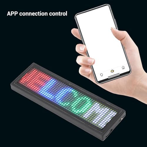 Color LED Nameplates, LED Displays, Scrolling Information Displays, 12x48 Pixels, App Controlled, Programmable Nameplates, Reusable, Price, Suitable for Restaurants - Image 5