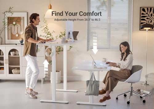 YDN 48 x 24 Inch Warm White Electric Standing Desk - Image 7