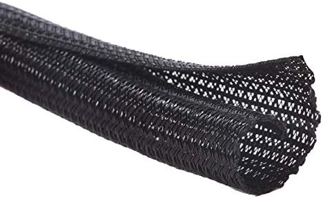 Alex Tech 25ft - 1.25 inch Cord Protector Wire Loom Tubing Cable Sleeve Split Sleeving for USB Cable Power Cord Audio Video Cable – Protect Cat from Chewing Cords - Black by AlexTech