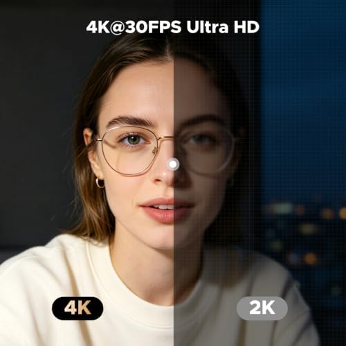 UGREEN 4K Webcam with Ring Light Autofocus, Privacy Cover Mic for Streaming - Image 2