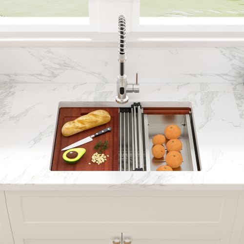 Sarlai 25 Inch Kitchen Sink Undermount 25"x19" Workstation Stainless Steel - Image 2