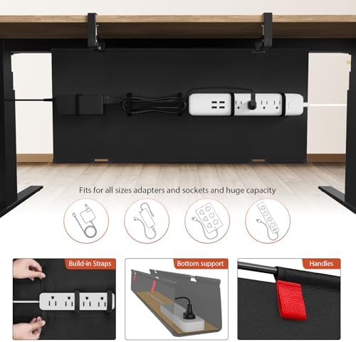 Univivi No Drill Under Desk Cable Management Tray, 28 inch Cable Management - Image 2