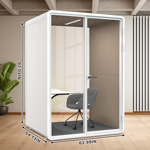 Office Sound Booth with Audio Privacy - Portable Soundproof Pod with Wheels,Soundproof Pod with Light,Ventilation,Socket for Working,Reading,Communicating - Image 2