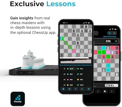 ChessUp 2 - Electronic Chess Board by Bryght Labs - Built-in WiFi, Chess Engine - Includes Chess Set TouchSense Pieces - Light Up Smart Chess Board - with AI, Lessons, Wireless Play & Companion App - Image 6