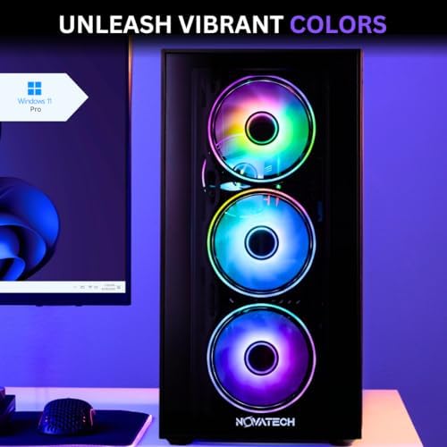 NOVATECH Titan Prebuilt Gaming PC Desktop Computer - RTX 5060 - Ryzen 5-1TB M.2 SSD - 16GB RAM WiFi/BT, Win 11 Pro - Gaming Computer Tower, Pre Built PC Gaming - 1 Year Warranty - Image 6