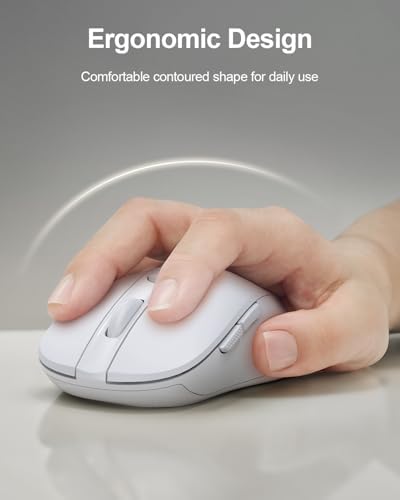 wegear USB Wireless Mouse for Laptop PC Mac, 2.4GHz Cordless Mouse-White - Image 5