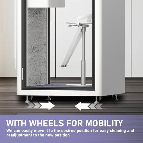 Office Pod Booth with Audio Privacy - Portable Soundproof Booth with White Modern Style,Phone Pod with Light,Ventilation,Socket for Study,Singing Room,Telephone Booth(39.37IN) - Image 7
