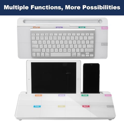 TSJ OFFICE Whiteboard Weekly Dry-Erase-Board - Desktop White Board Calendar Desk Organizers with Accessories Computer Keyboard Stand with Drawer, for Office, Home, School Supplies - White Calendar - Image 5