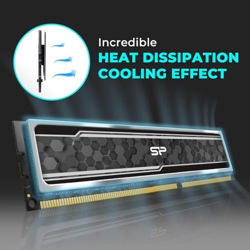 Silicon Power Value Gaming DDR4 RAM 16GB (2x8GB) 3200MHz (PC4 25600) 288-pin CL16 1.35V UDIMM Desktop Memory Module with Heatsink Grey SU016GXLZU320BDAJ5 - Image 3